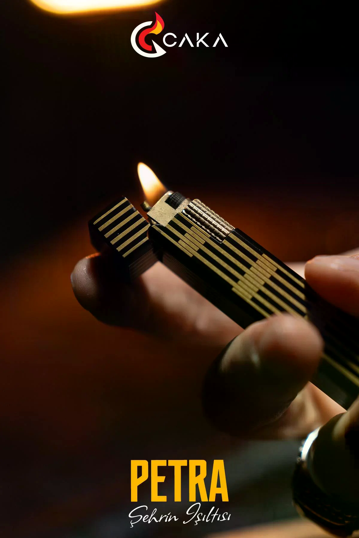Caka Lighter Petra Black Gold Benzinli Çakmak
