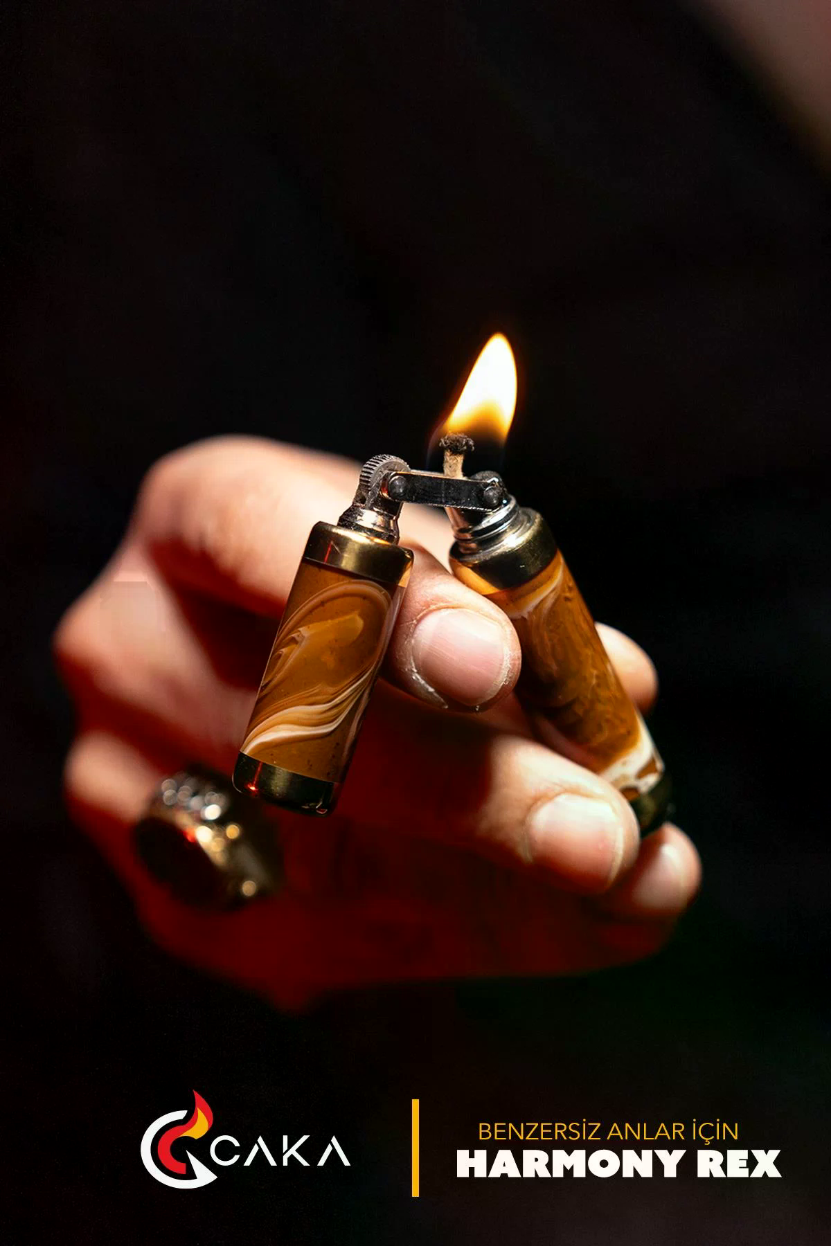 Caka Lighter Rex Harmony Kahve Benzinli Çakmak