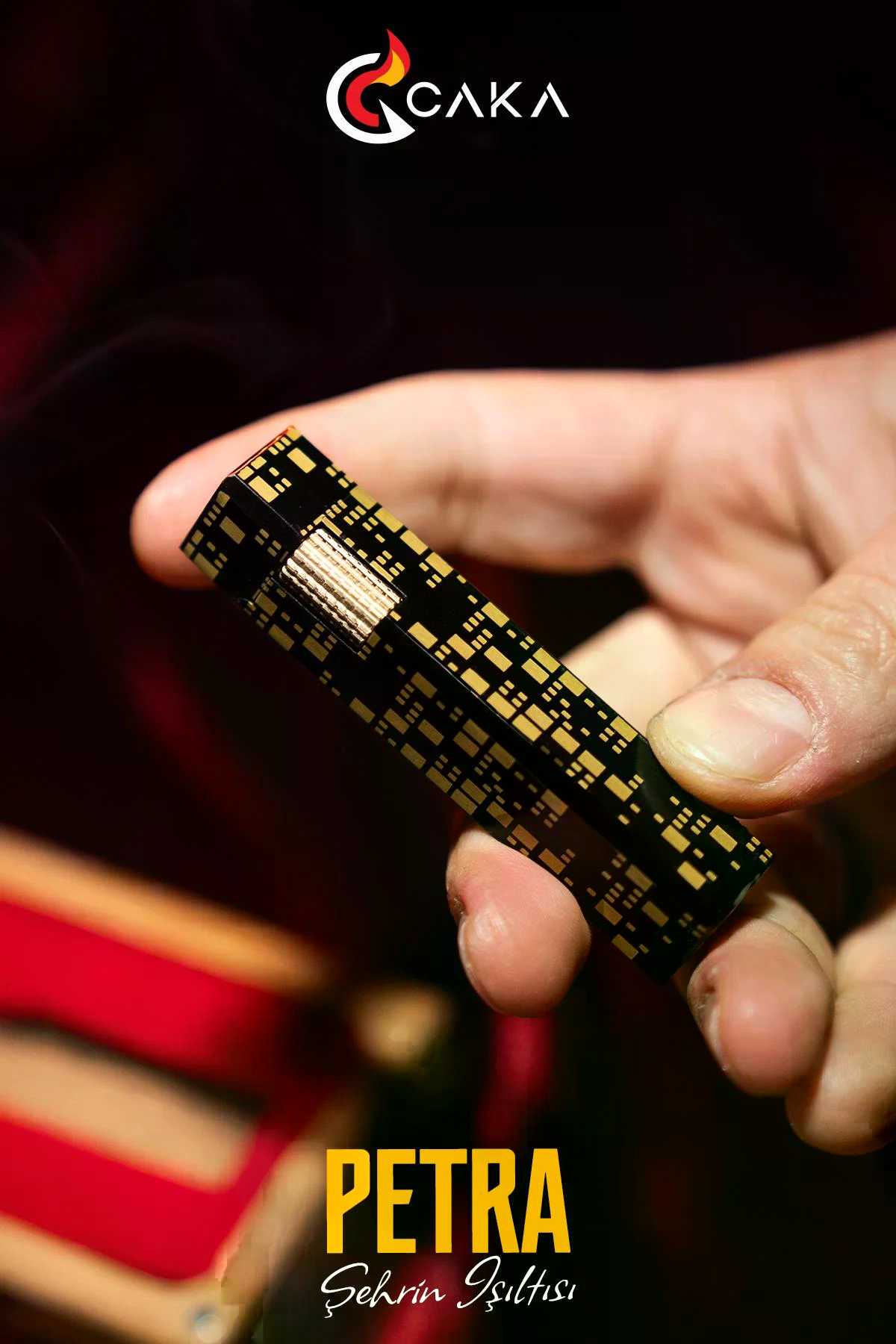 Caka Lighter Petra Black Gold Benzinli Çakmak