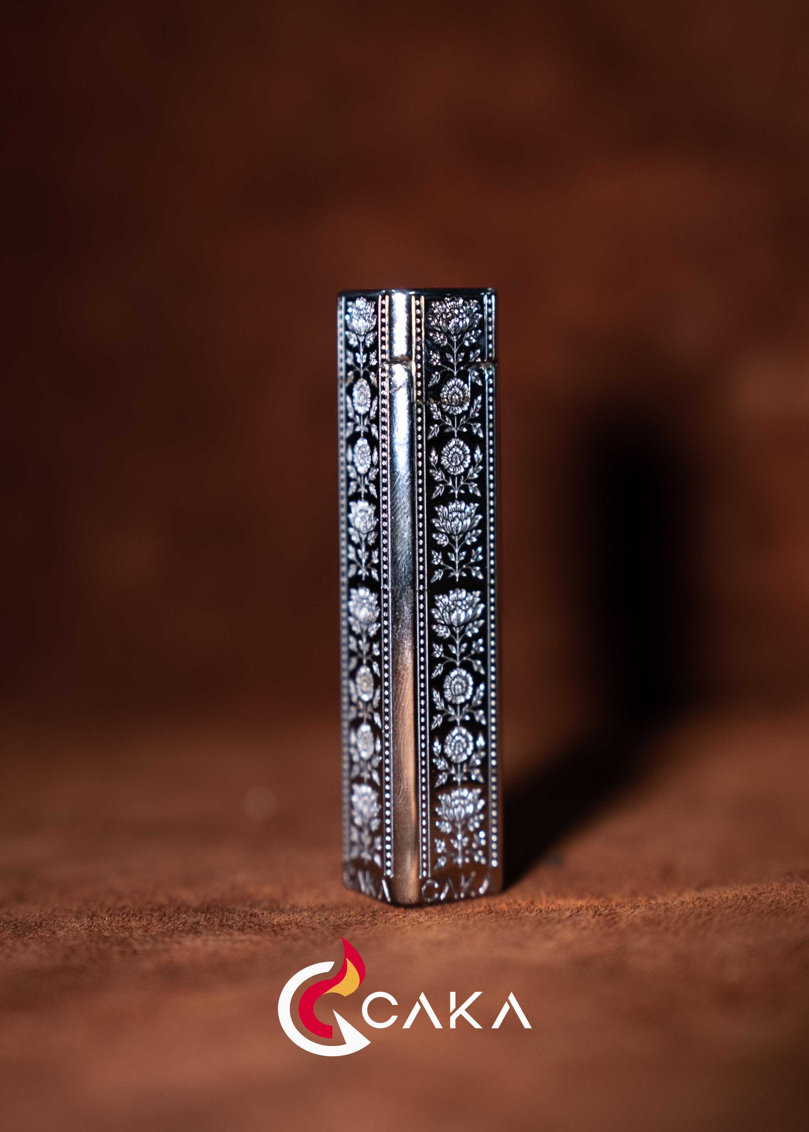 Caka Lighter Petra Flora Silver Benzinli Çakmak