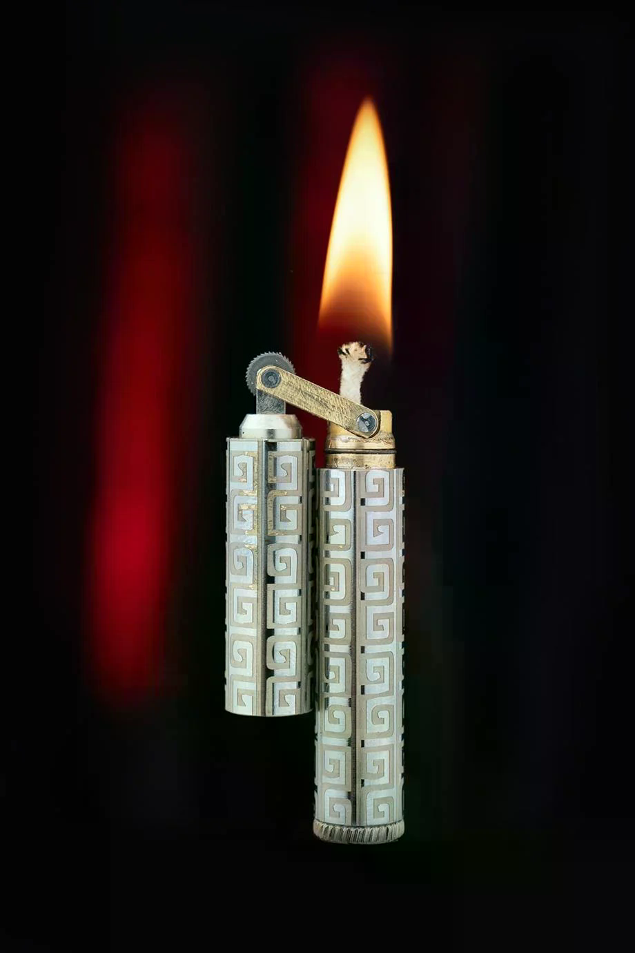 Caka Lighter Labirent Desen Silver Benzinli Çakmak