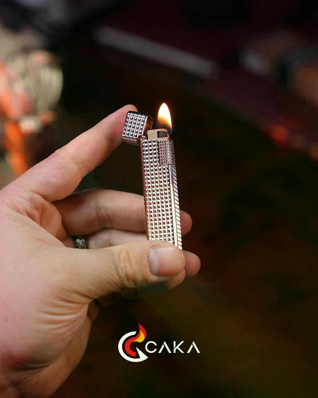 Caka Lighter Petra Titan Silver Benzinli Çakmak