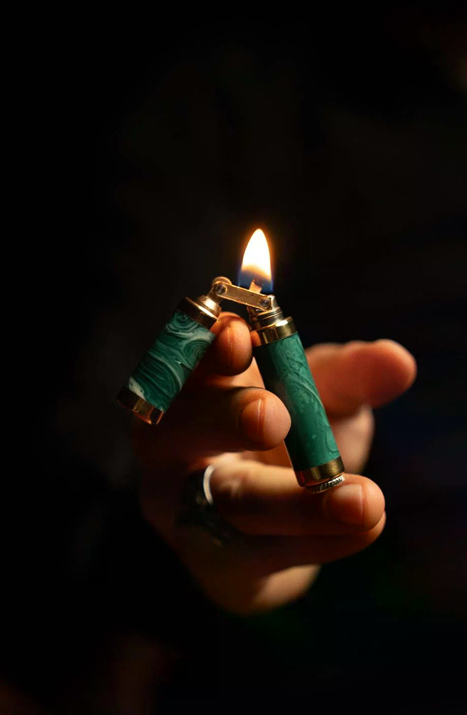 Caka Lighter Rex Harmony Koyu Yeşil Benzinli Çakmak