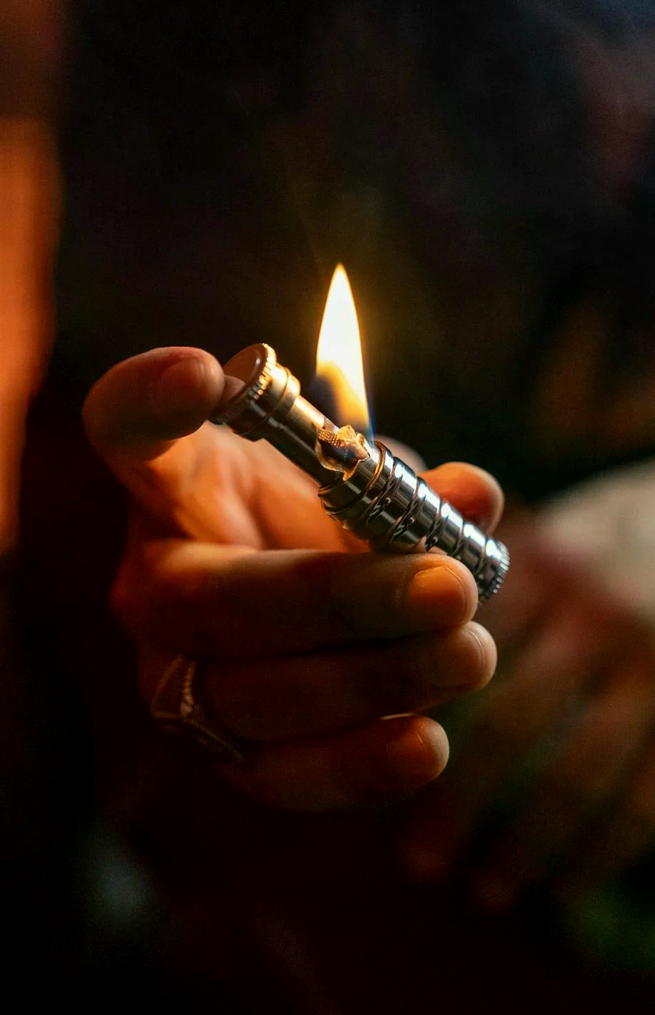 Caka Lighter Slide Cover Silver Benzinli Çakmak