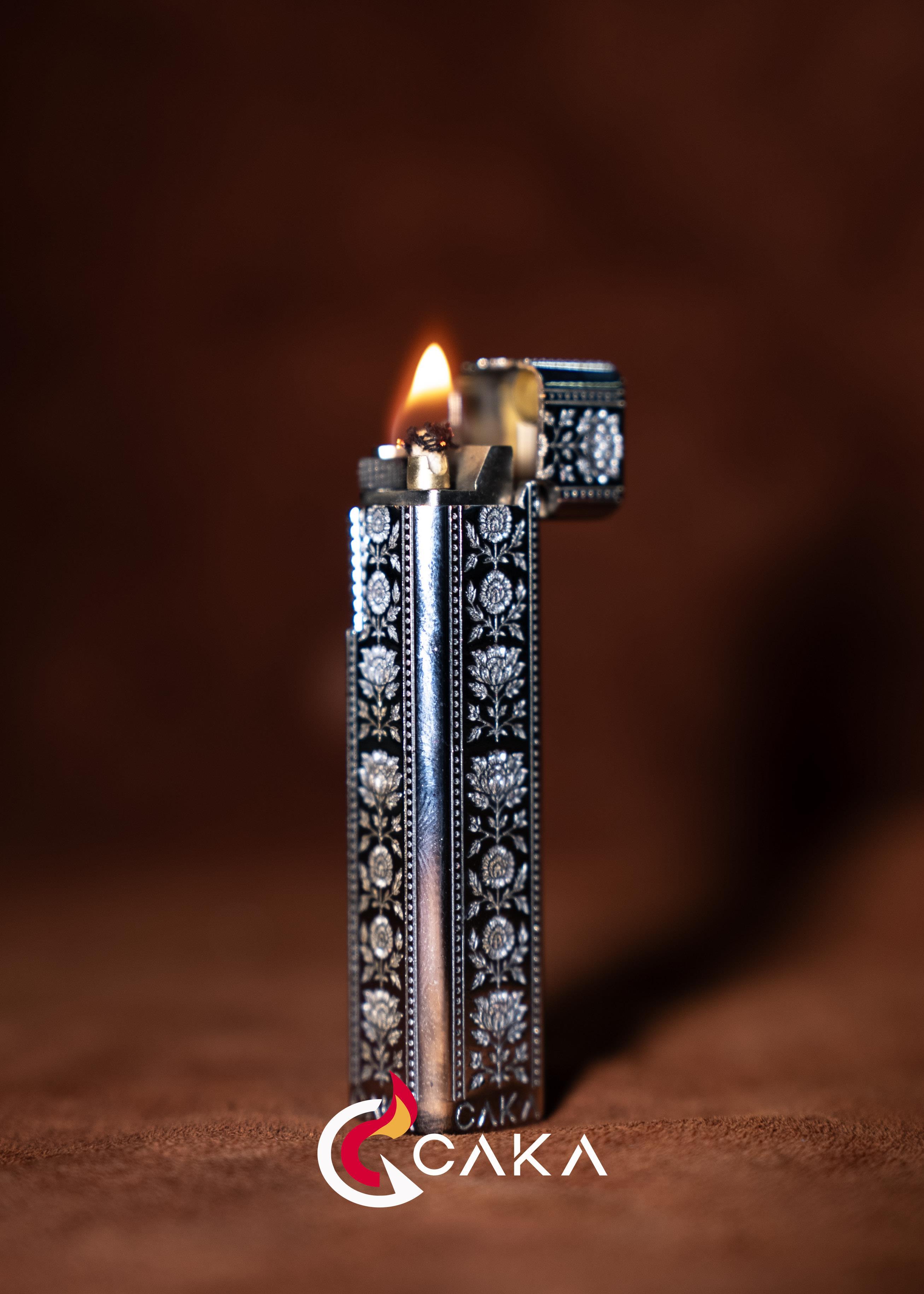 Caka Lighter Petra Flora Silver Benzinli Çakmak