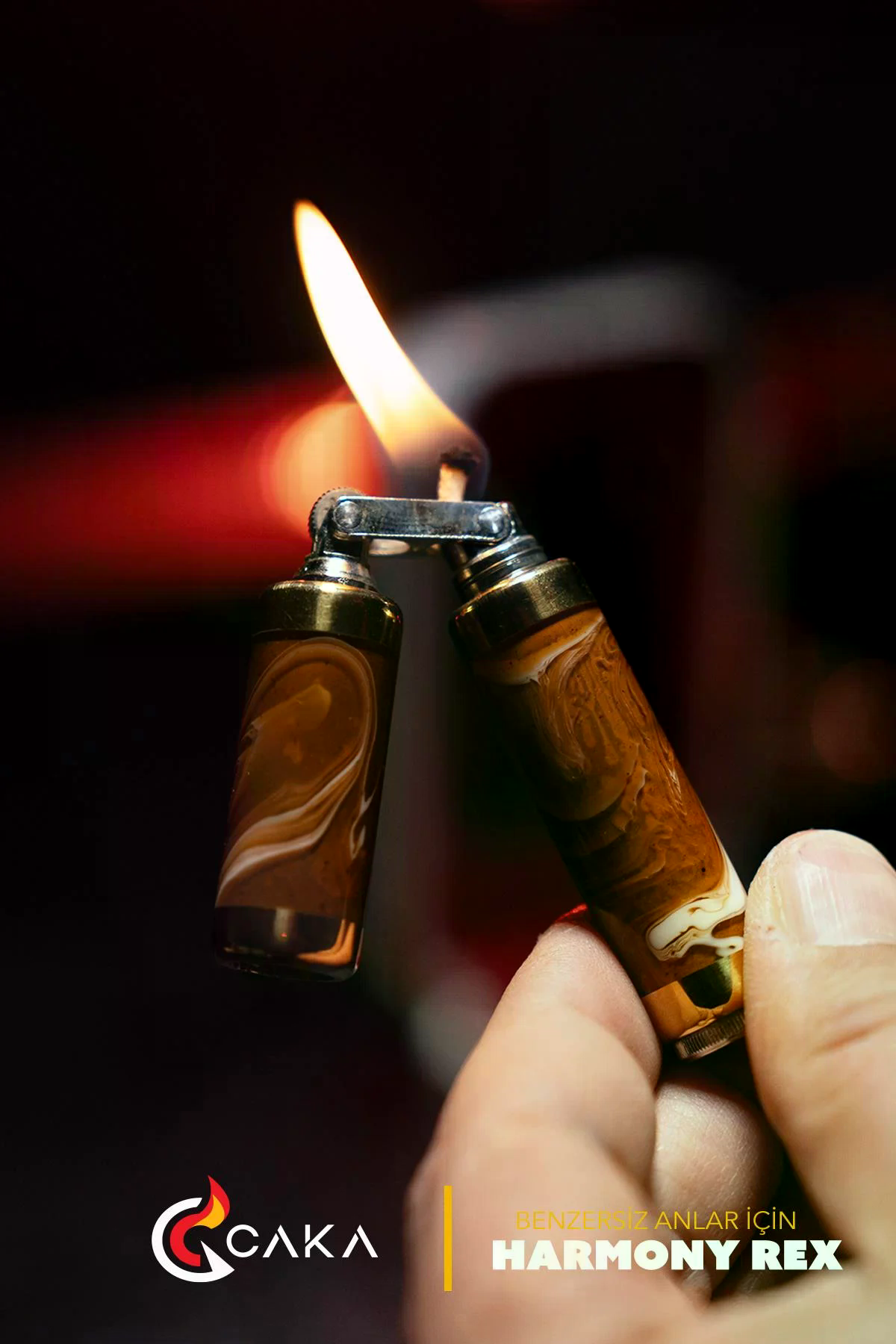Caka Lighter Rex Harmony Kahve Benzinli Çakmak
