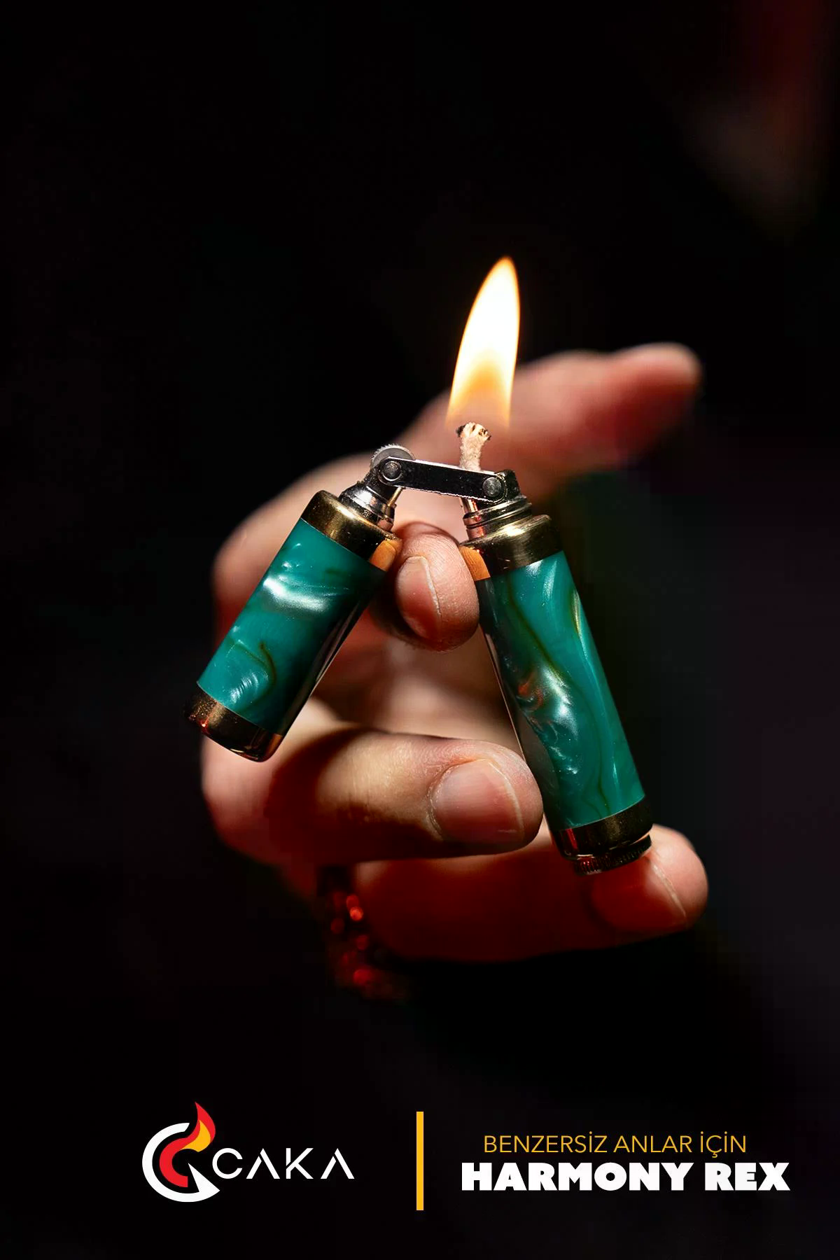 Caka Lighter Rex Harmony Su Yeşili Benzinli Çakmak