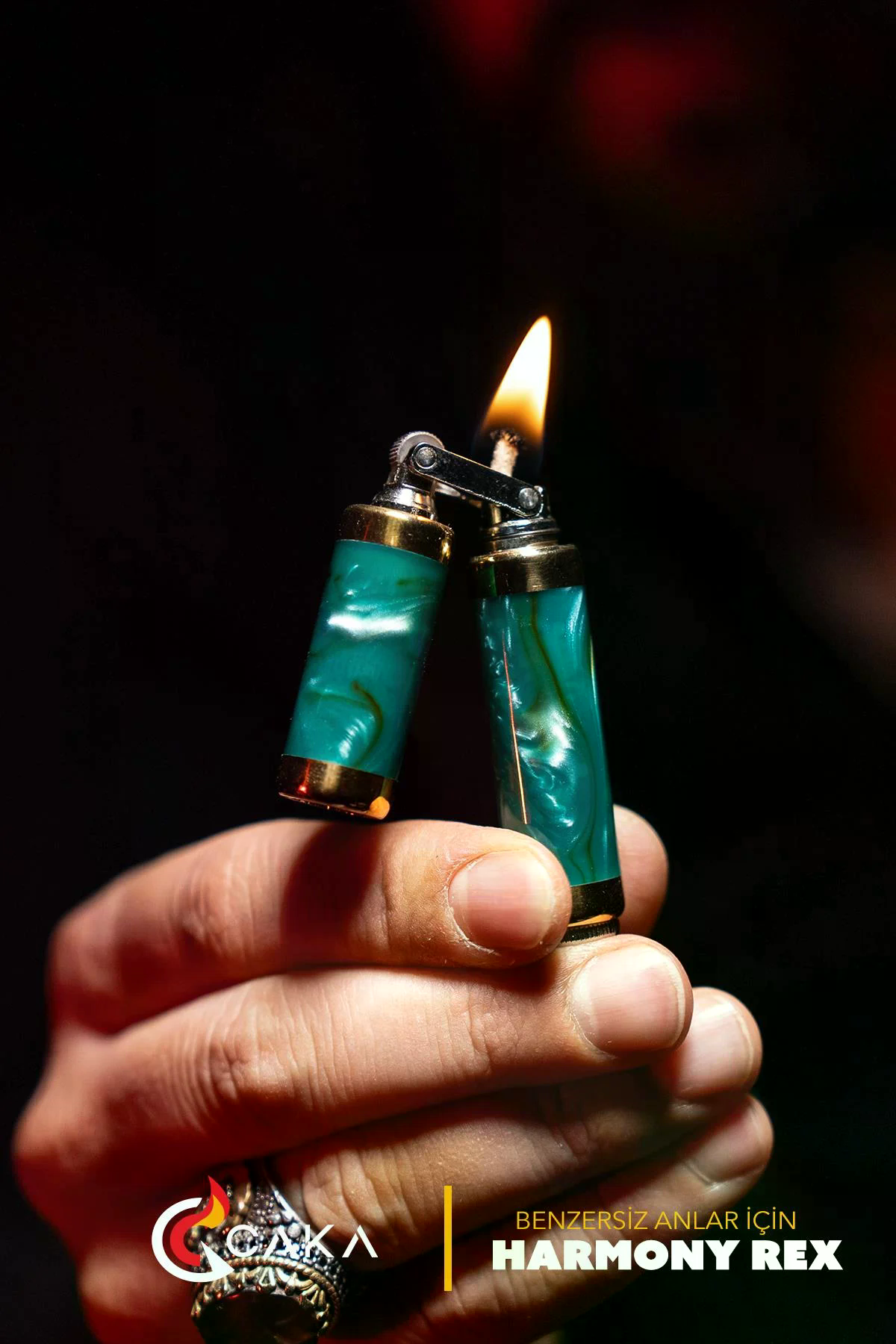 Caka Lighter Rex Harmony Su Yeşili Benzinli Çakmak