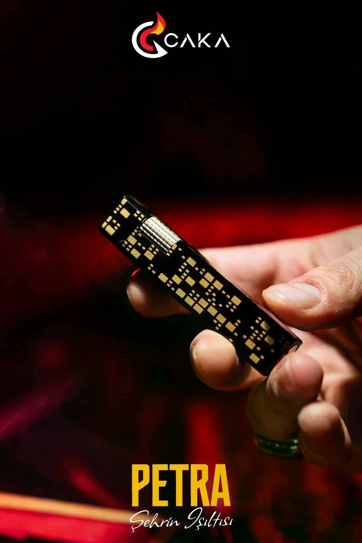 Caka Lighter Petra Black Gold Benzinli Çakmak