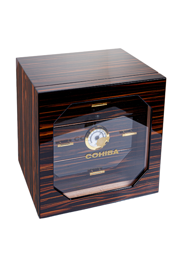 Cohiba 3 Çekmeceli Sedir Humidor Puro Kutusu Siyah-Ahşap