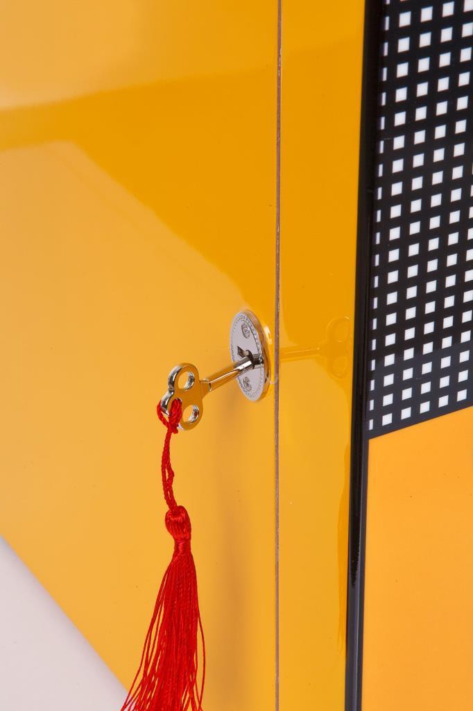 PremiumQuality Sarı Cohiba Desenli 4 Çekmeceli Sedir Humidor Puro Kutusu