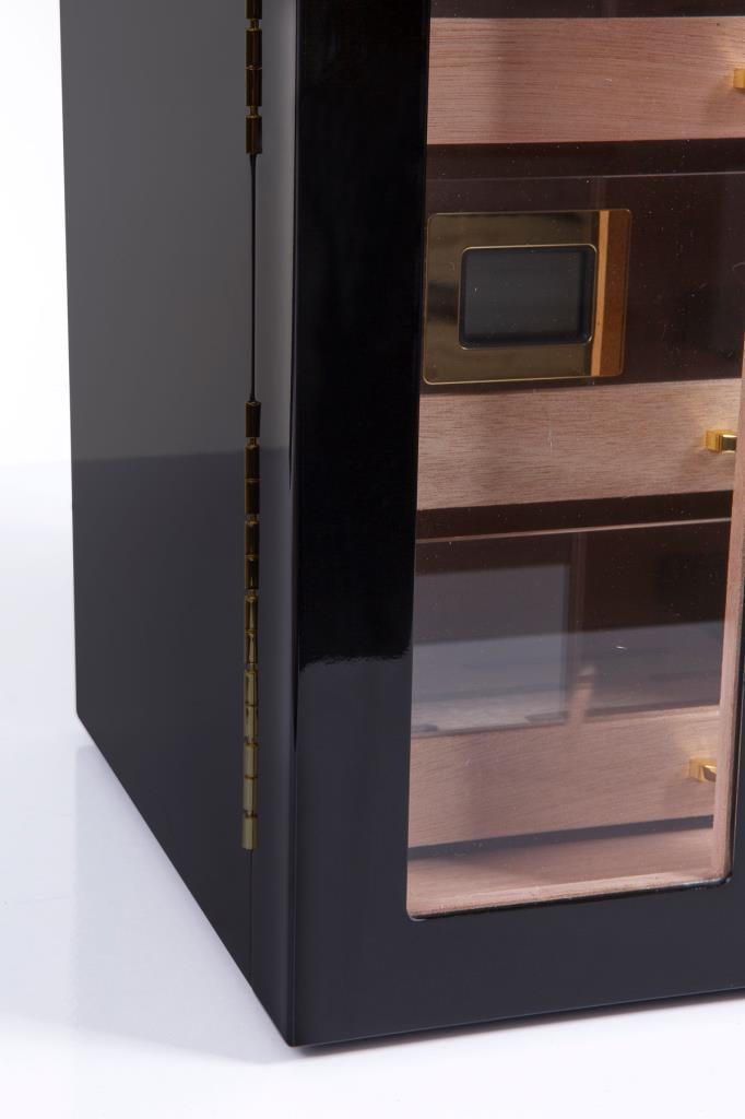 PremiumQuality Santa Rosa Siyah 4 Çekmeceli Sedir Humidor Puro Kutusu