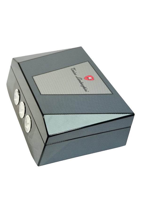 Tonino Lamborghini Siyah Desenli Sedir Humidor Puro Kutusu