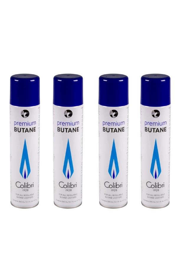 CLB-GZ-003,Colibri Premium Gazlı ve Pürmüzlü Çakmaklar İçin Bütan Gaz 4'lü Paket