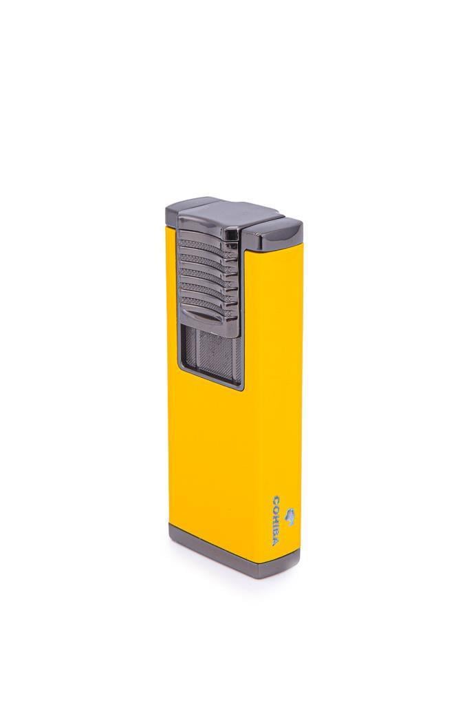 Cohiba Çift Torch Pürmüz Sarı-Gunmetal Metal Puro Çakmağı