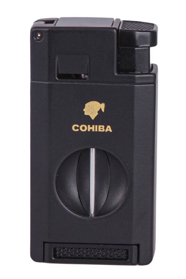 Cohiba Çift Torch Pürmüz Siyah Dahili Delici & V Kesici Metal Puro Çakmağı