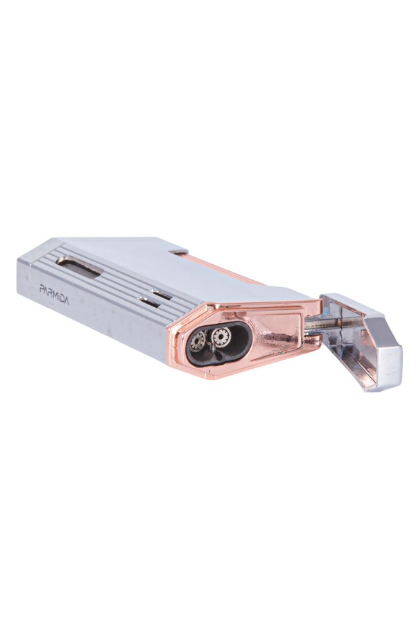 Parmida Çift Torch Pürmüz Mat Gümüş Metal Puro Çakmağı