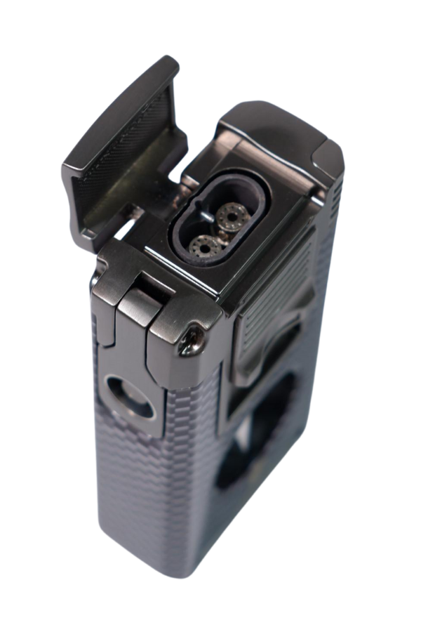 Cohiba Çift Torch Pürmüz Siyah Karbon Desenli Puro Çakmağı