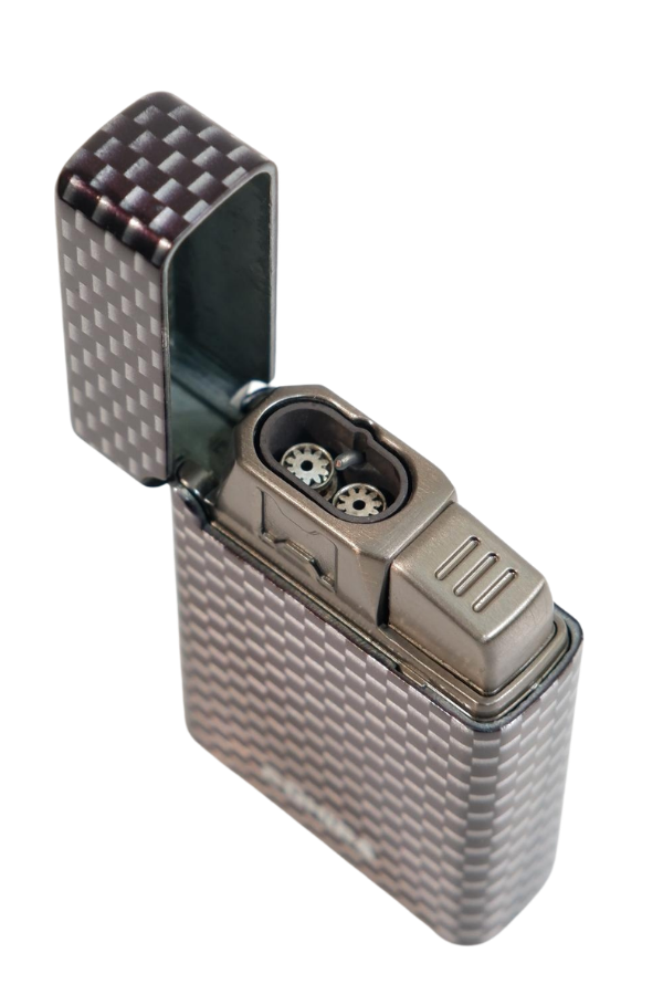 Cohiba Çift Torch Pürmüz Karbon Desenli Metal Puro Çakmağı