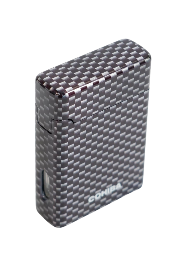 Cohiba Çift Torch Pürmüz Karbon Desenli Metal Puro Çakmağı