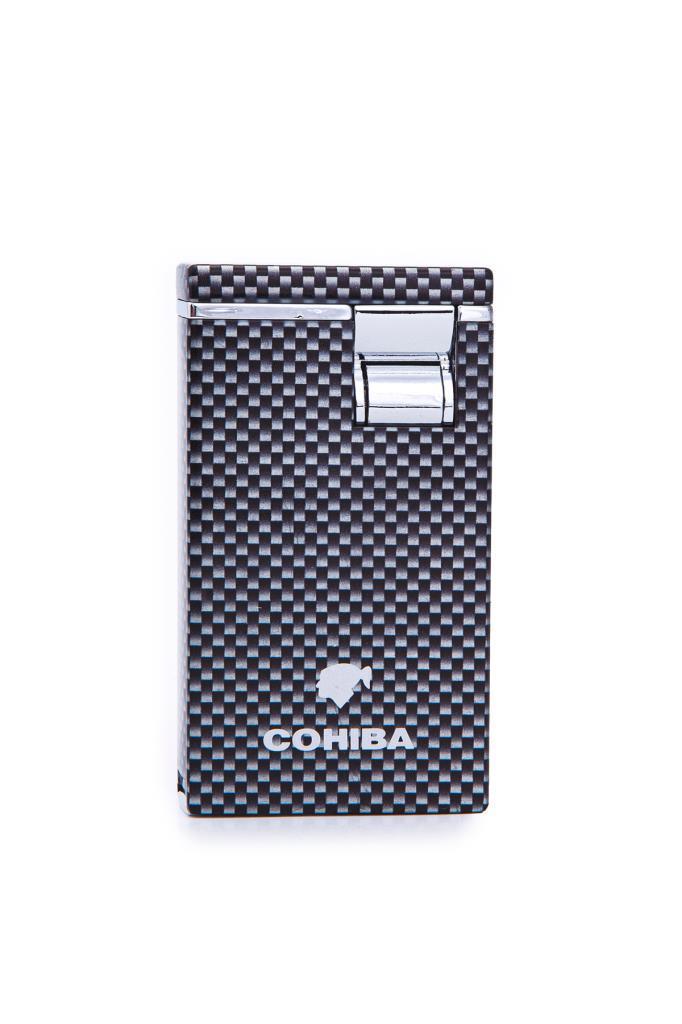Cohiba Çift Torch Pürmüz Karbon Desenli Metal Puro Çakmağı