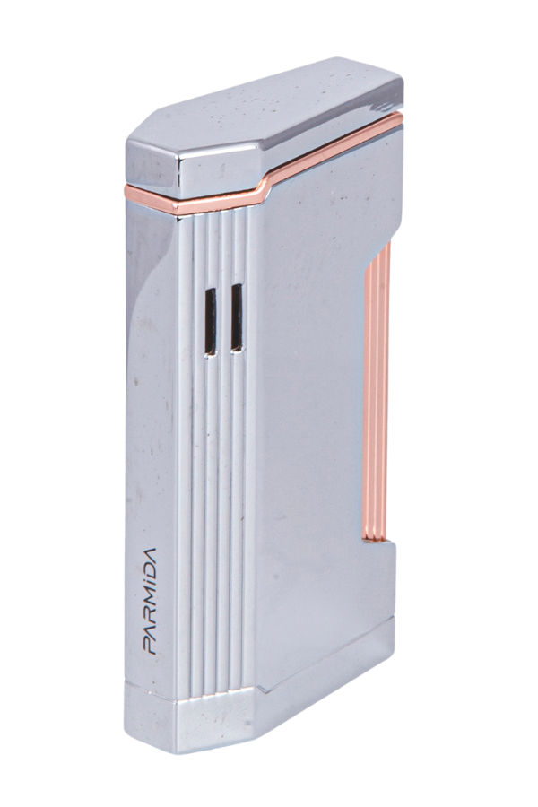 Parmida Çift Torch Pürmüz Mat Gümüş Metal Puro Çakmağı