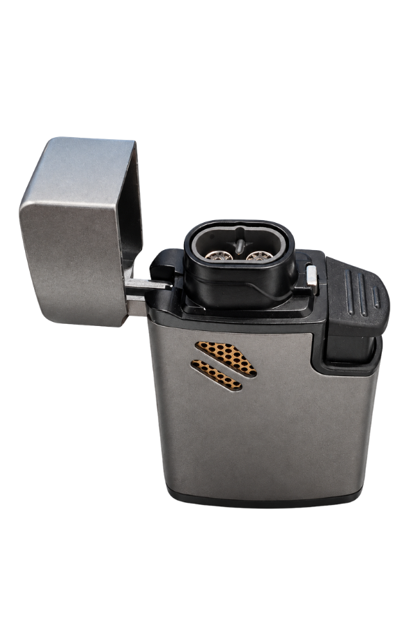 Hunter Çift Torch Pürmüz Gunmetal Puro Çakmağı