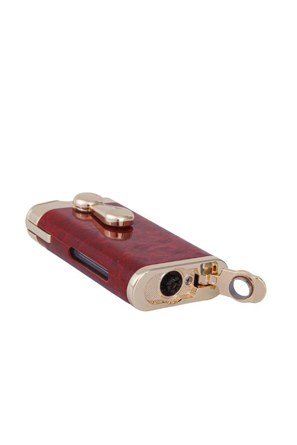 Parmida Çift Torch Pürmüz Bordo-Gold Metal Puro Çakmağı