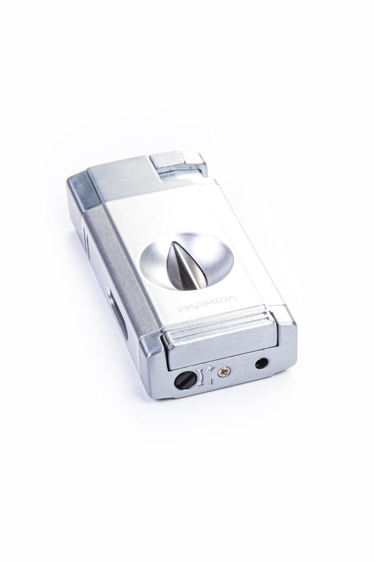 Parmida Çift Torch Pürmüz Gümüş V-Cut Puro Çakmağı