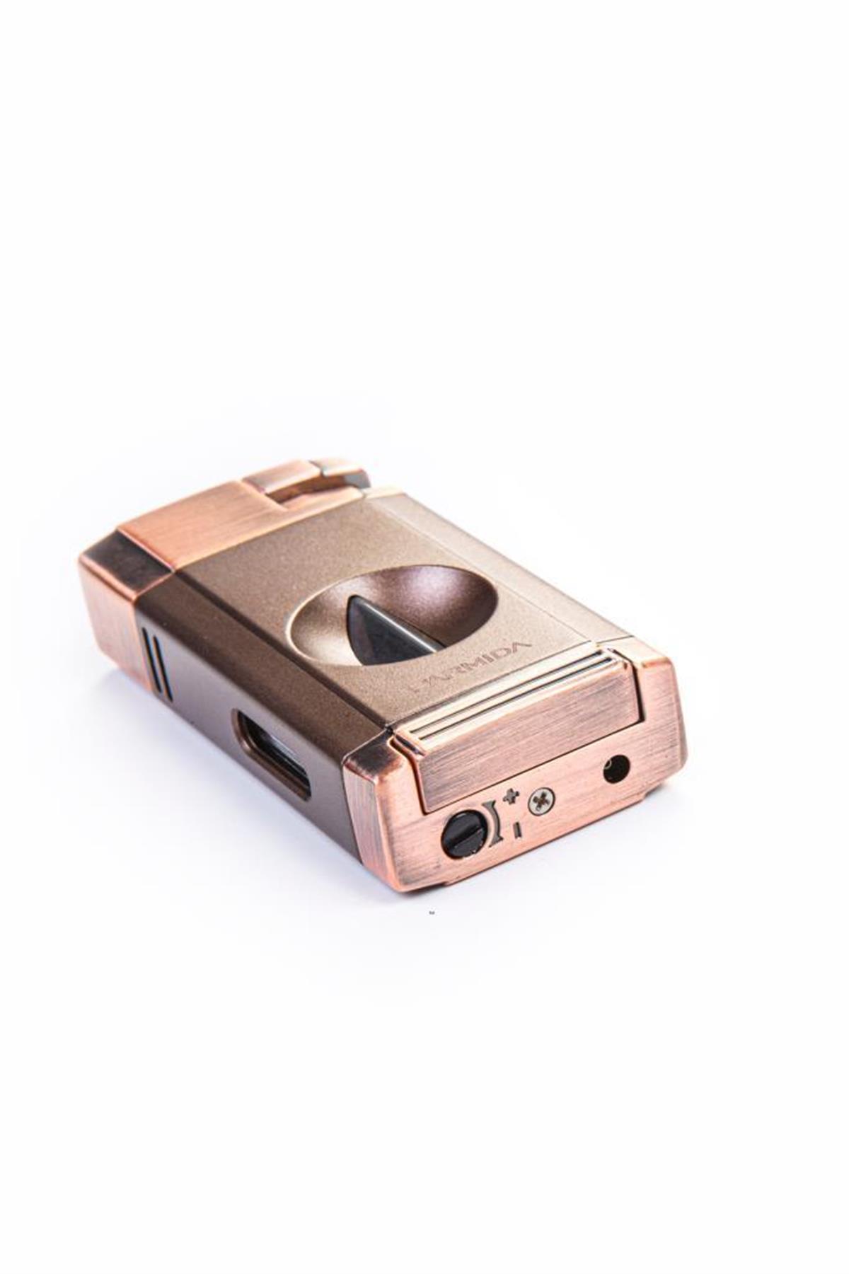 Parmida Çift Torch Pürmüz Bronz V-Cut Puro Çakmağı