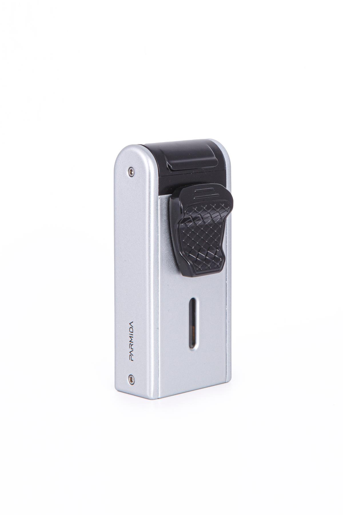 Parmida Çift Torch Pürmüz Gümüş Metal Puro Çakmağı