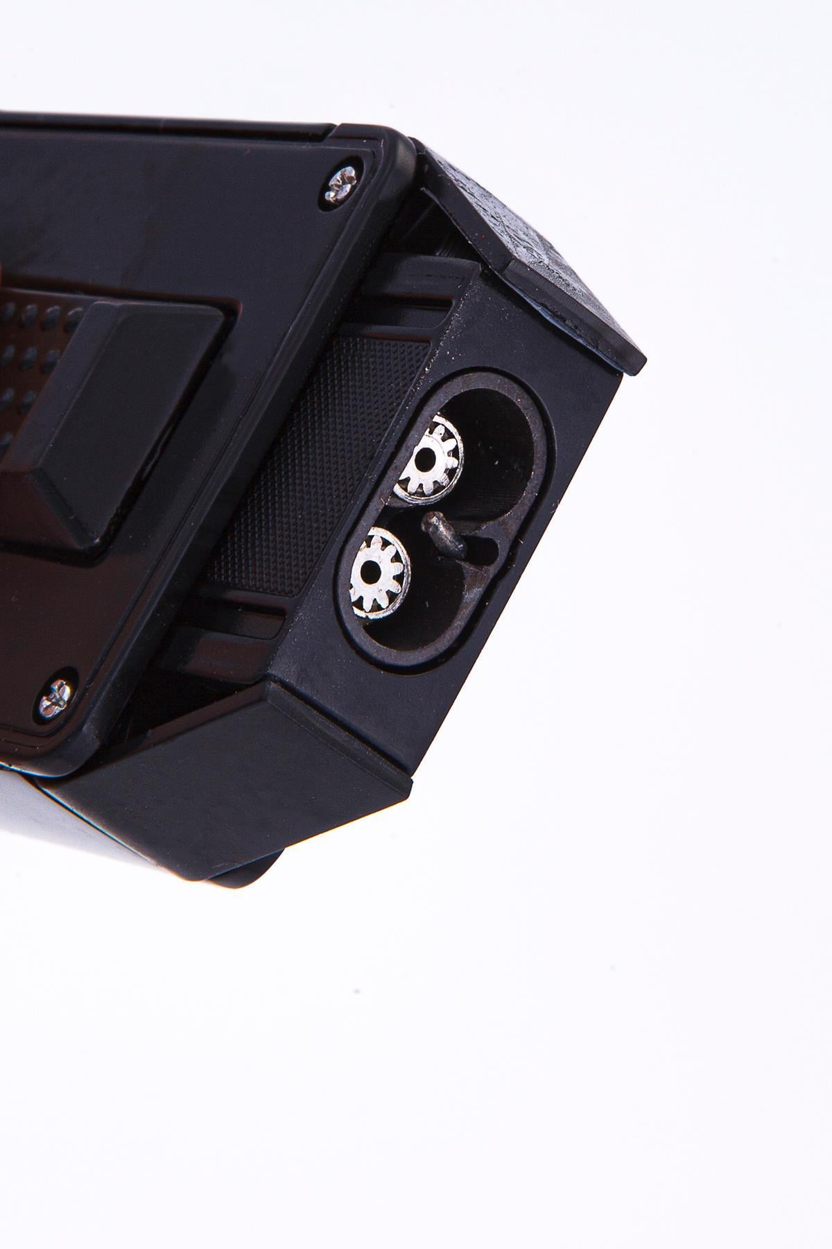 Parmida Çift Torch Pürmüz Siyah Metal Puro Çakmağı