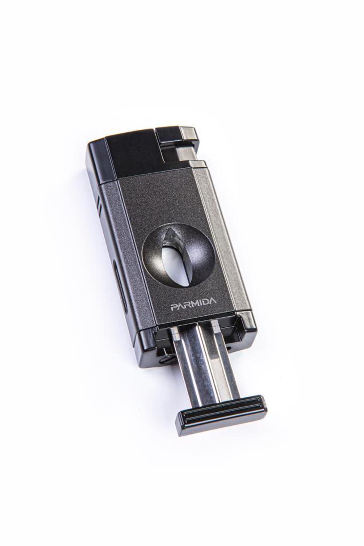 Parmida Çift Torch Pürmüz Gunmetal-Siyah V-Cut Puro Çakmağı