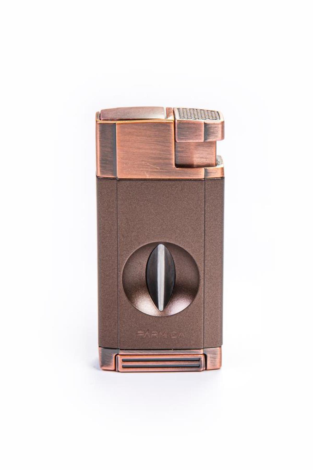 Parmida Çift Torch Pürmüz Bronz V-Cut Puro Çakmağı