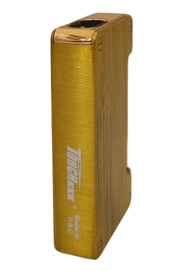 PremiumQuality Fırçalı Gold Çift Torch Pürmüz Metal Puro Çakmağı