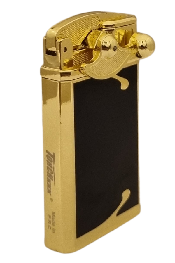 PremiumQuality Gold Desenli Çift Torch Pürmüz Metal Puro Çakmağı