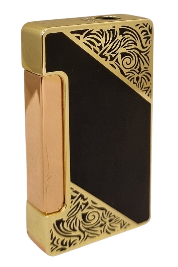 PremiumQuality Gold - Siyah Çift Torch Pürmüz Metal Puro Çakmağı