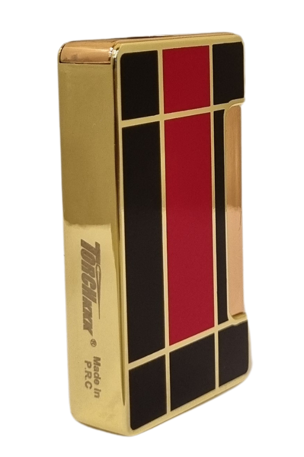 PremiumQuality Gold - Siyah - Kırmızı Çift Torch Pürmüz Metal Puro Çakmağı
