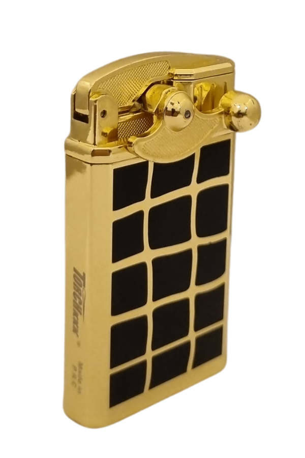 TR8004,PremiumQuality Gold Desenli Çift Torch Pürmüz Metal Puro Çakmağı