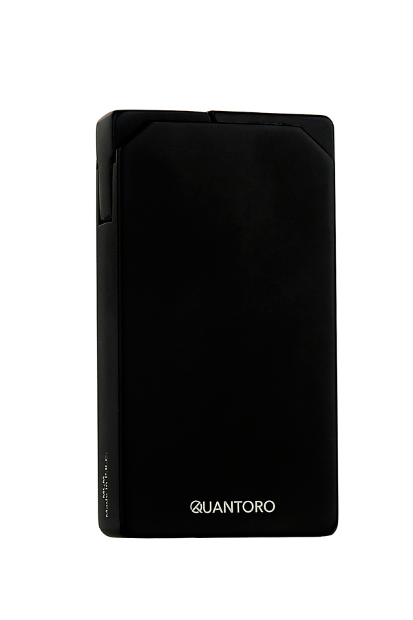 TRZ1192,Quantoro Çift Torch Pürmüz Delicili Siyah Metal Puro Çakmağı