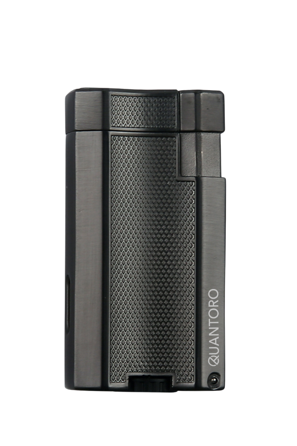 TRZ1083,Quantoro Çift Torch Pürmüz Gunmetal Metal Puro Çakmağı