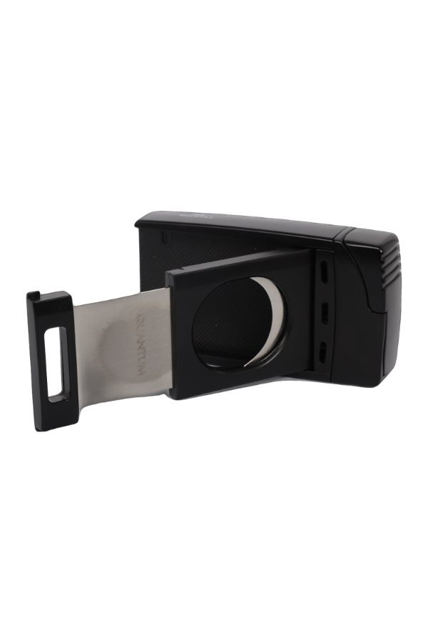 Quantoro Çift Torch Pürmüz Easy Cut Siyah Metal Puro Çakmağı