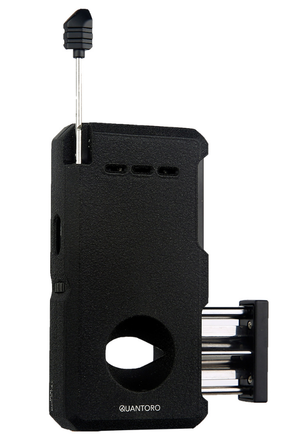 Quantoro Çift Torch Pürmüz V-Cut/Delicili/İğneli Mat Siyah Metal Puro Çakmağı