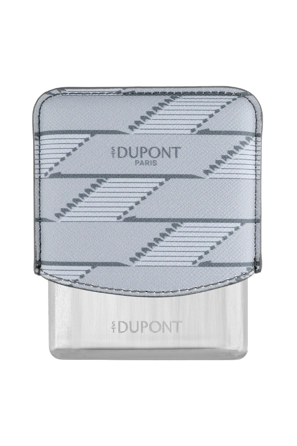 S.T. Dupont Coated Canvas Monogram Parlak Gri Deri Cigarillo Kılıfı 183180