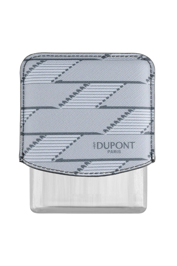 S.T. Dupont Coated Canvas Monogram Parlak Gri Deri Cigarillo Kılıfı 183180