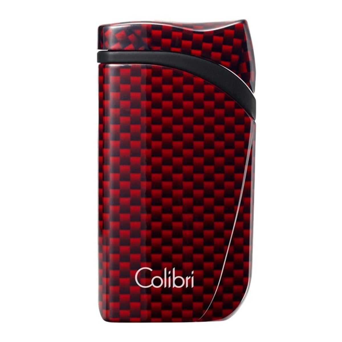 Colibri Falcon Tek Torch Pürmüz Karbon Desenli Kırmızı Puro Çakmağı