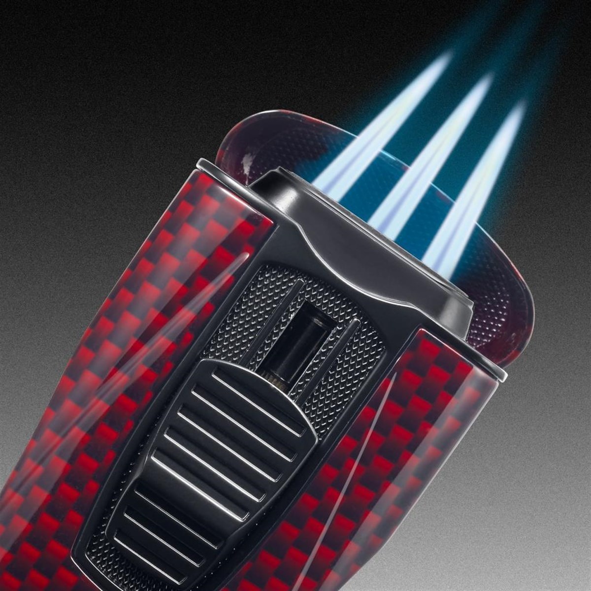 Colibri Monaco 3 Torch Pürmüz Kırmızı Karbon Fiber Puro Çakmağı