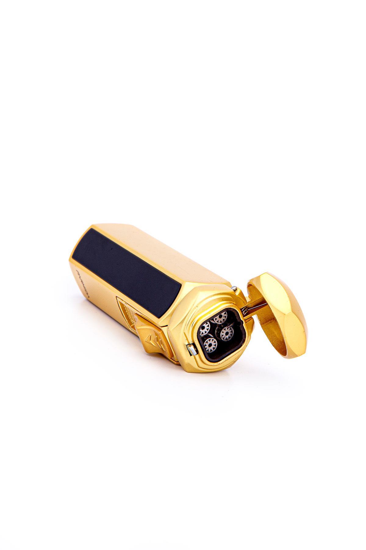 Parmida 4 Torch Pürmüz Gold-Siyah Metal Puro Çakmağı