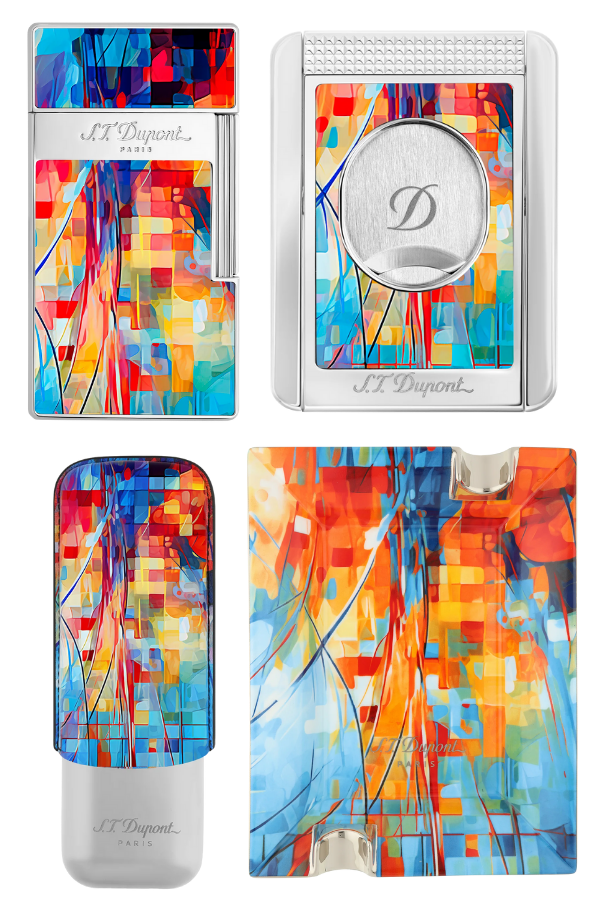 S.T. Dupont Biggy Graffty Çakmak Kesici Kılıf Küllük Dörtlü Puro Seti - ST-BGRF-001