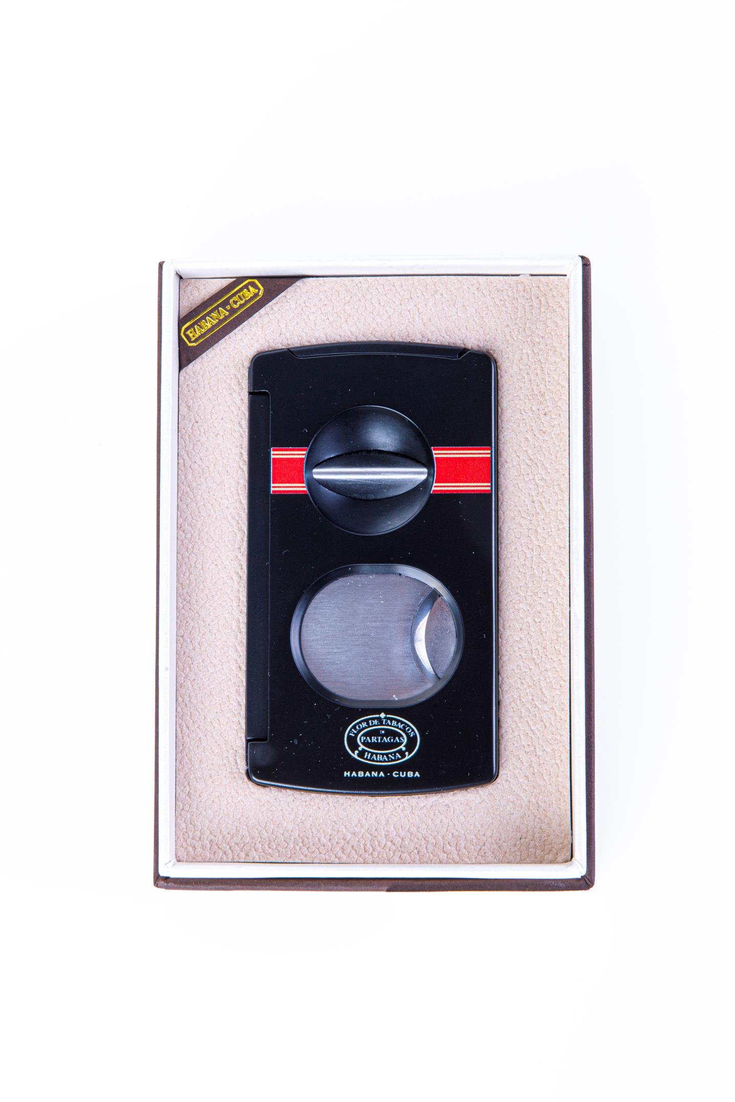 Cohiba Partagas Özel Üretim Siyah Düz & V Metal Puro Makası Kesici